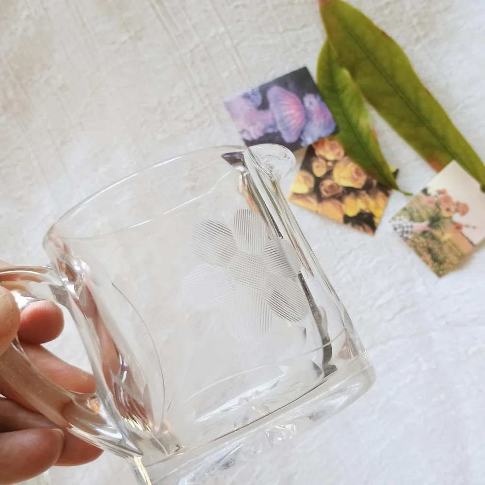 Elegant Clear Glass Creamer and Sugar Set